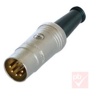 DIN dugó, lengő, 5-pin, 180°, fém (Rean)