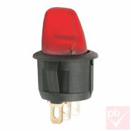   Karos kapcsoló, kerek, piros világítással, 1 körös, 2 állású, átmérő: 19mm