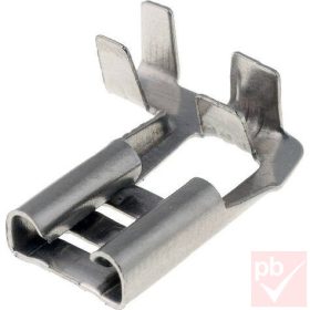 Kábelsaru, 6.3mm anya 90°, szigetelés nélkül, ónozott