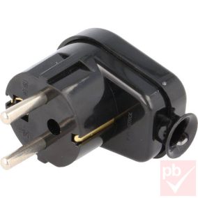   Timex WT-16U/BK szerelhető 90° földelt hálózati dugvilla (fekete)