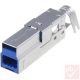 USB 3.0 B dugó, két félből álló fém ház, törésgátló nélkül (Ninigi)