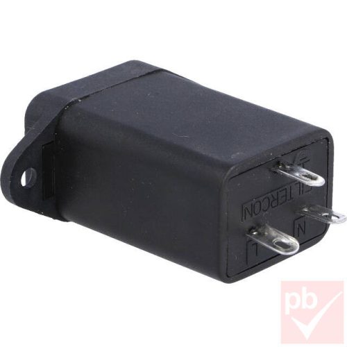 IEC C14 aljzat, beépíthető, szűrővel