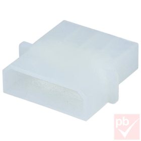 Molex 4p. táp csatlakozó aljzat, apa, pinek nélkül