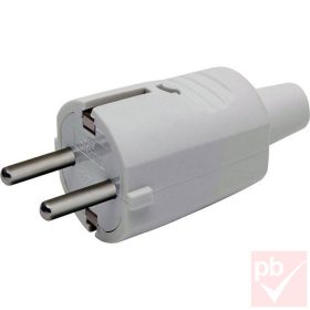  Hálózati dugvilla, lengő, 1F, fehér, egyenes, műanyag, 16A