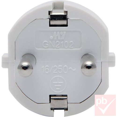 Hálózati dugvilla, lengő, 1F, fehér, egyenes, műanyag, 16A