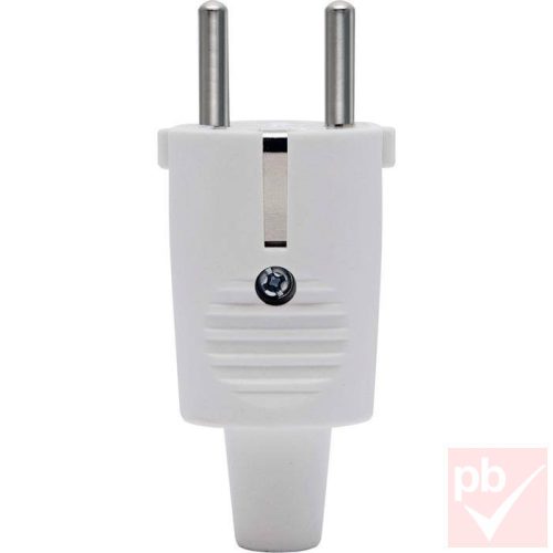 Hálózati dugvilla, lengő, 1F, fehér, egyenes, műanyag, 16A