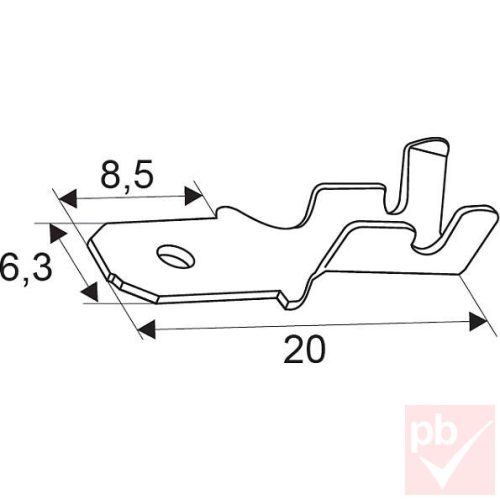 Kábelsaru, 6.3mm apa, szigetelés nélkül, rezezett