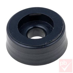   Műanyag láb, fekete, kerek, csavarozható (átmérő:12mm, magasság:5mm, furat:3mm)