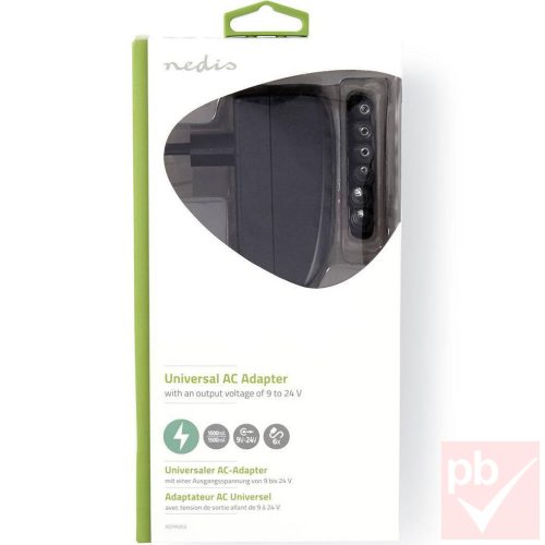 Univerzális tápegység, 9/12/13.5/15/18/20/24V DC, 1500mA, 6db csatlakozóval