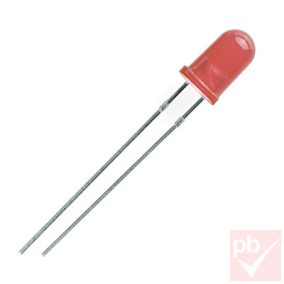 LED, 5mm, piros, villogó, 60mcd, 5V, 45°, diffúz