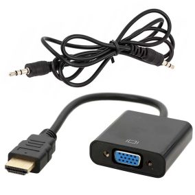   HDMI-VGA átalakító, HDMI dugó - VGA + jack aljzat (15-20cm)