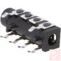 Jack aljzat, beépíthető, 3.5mm 4-pin, panelbe, THT, v1