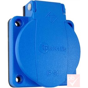   Hálózati dugalj, beépíthető, 1 aljzat, 1F, kék, műanyag
